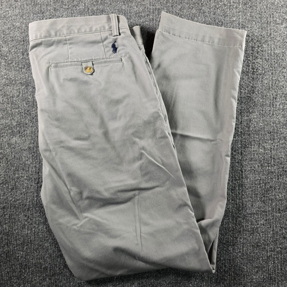 Polo Ralph Lauren Mens Stretch Straight Fit Chino Pants Gray 34x30